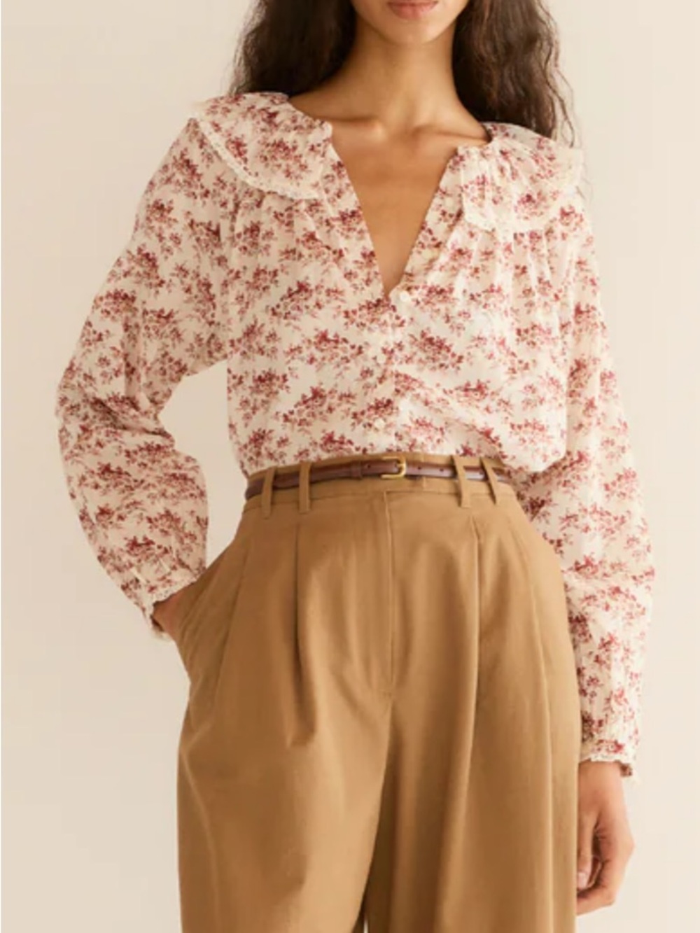 Doen Jean Top in Ivory Rosier Floral